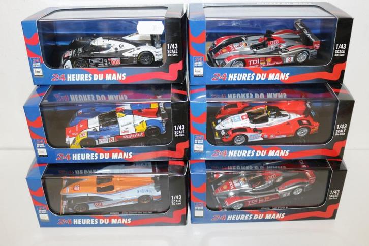 IXO 1:43 6 stuks :Audi - Nissan - Oreca -Aston Martin MIB, Hobby en Vrije tijd, Modelauto's | 1:43, Nieuw, Auto, Overige merken