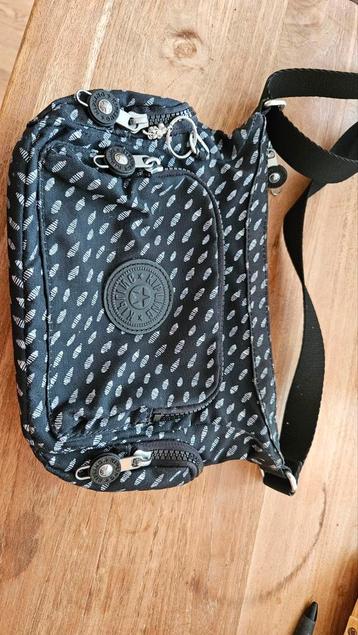 Kipling Gabbie mini - schoudertas, zwart met motiefje 