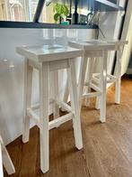 Set of 4 White Bar Stools / Barkruk, Huis en Inrichting, Barkrukken, Ophalen, Met voetsteun, 60 tot 90 cm, Zo goed als nieuw
