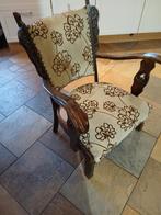 Antieke fauteuil met bloemmotief, Ophalen of Verzenden