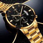 Geneva horloge met datum,nieuw in de verpakking, Overige merken, Staal, Staal, Polshorloge