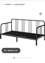 Ikea Fyresdal bedbank , uitschuifbaar tweepersoons bed, Zwart, Tweepersoons, Ophalen of Verzenden, 200 cm