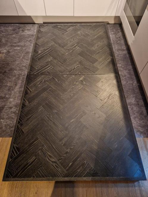 Zwarte Richmond visgraat tafel, Huis en Inrichting, Tafels | Eettafels, Zo goed als nieuw, 50 tot 100 cm, 200 cm of meer, Vijf personen of meer