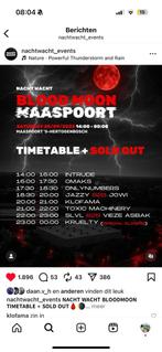 1 ticket nachtwacht bloodmoon 20 sep, Tickets en Kaartjes, Evenementen en Festivals, Eén persoon