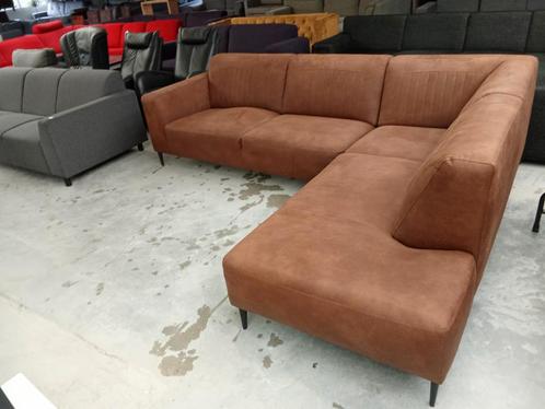 Cognac bank 270x220cm hoekbank loungebank, Huis en Inrichting, Fauteuils, Zo goed als nieuw, Ophalen of Verzenden