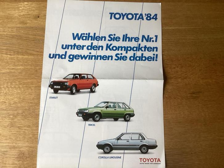 Toyota '84 - modellen Duits, Boeken, Auto's | Folders en Tijdschriften, Gelezen, Toyota, Ophalen of Verzenden
