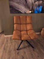 Cognac Bruine Fauteuil - Zo Goed Als Nieuw!, Huis en Inrichting, Ophalen, Bruin, Zo goed als nieuw, Metaal