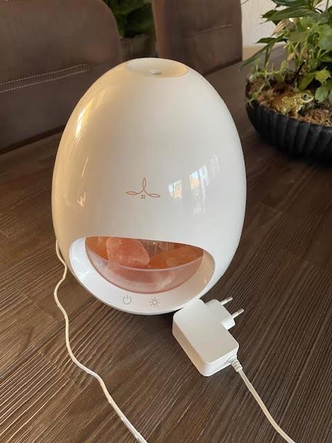Diffuser ei met Himalaya zoutstenen (merk: Balance), Huis en Inrichting, Woonaccessoires | Overige, Gebruikt, Ophalen of Verzenden