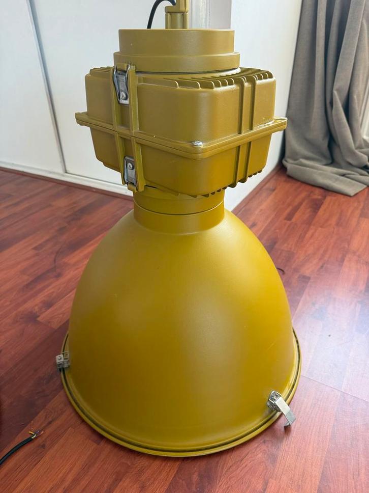 Industriële Lamp set van 2, Huis en Inrichting, Lampen | Hanglampen, Gebruikt, 50 tot 75 cm, Metaal, Ophalen