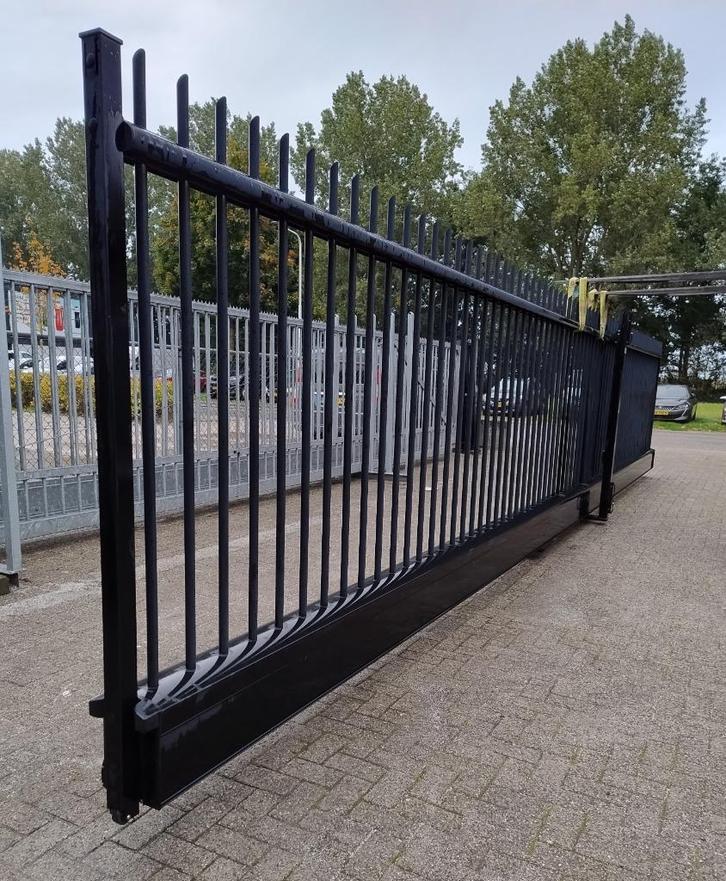 schuifpoort schuifhek 10,50 mtr. lang, 8 mtr. doorgang B&G, Tuin en Terras, Tuinpoorten, Zo goed als nieuw, Schuifpoort, Aluminium