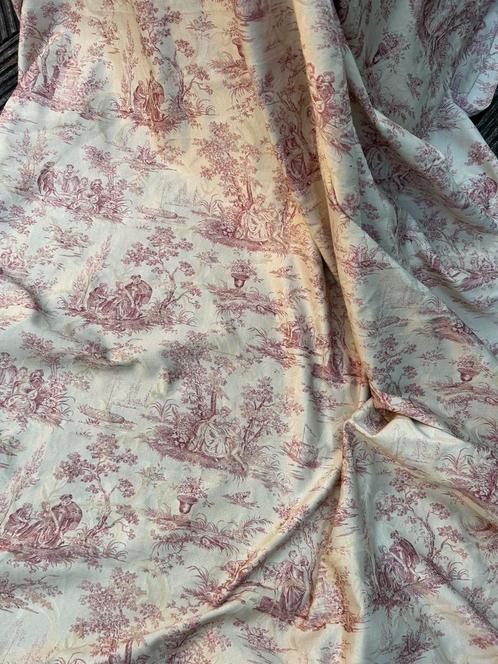 Toile de Jouy antieke franse gordijnen 250x 190 +243x200 cm, Huis en Inrichting, Stoffering | Gordijnen en Lamellen, Gebruikt