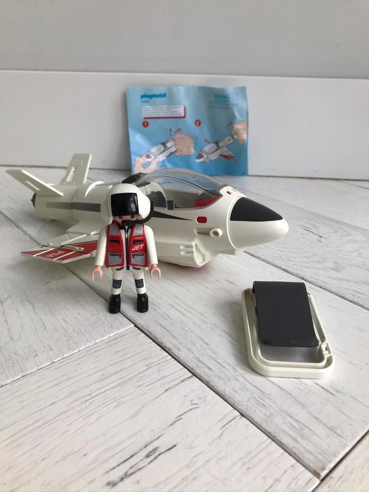 Playmobil Click & Go Straaljager 4342 compleet en ZGAN, Kinderen en Baby's, Speelgoed | Playmobil, Zo goed als nieuw, Complete set