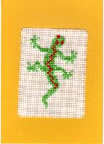 kaart met geborduurde gekko (1430), Ophalen of Verzenden, Nieuw, Dieren