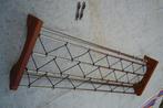 vintage kapstok Scandinavië teak chroom zwart kunststof., Wandkapstok, Gebruikt, 100 tot 150 cm, Ophalen of Verzenden