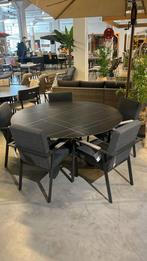 Showroom Stijn tuintafel Ø 150 cm. en angela dining stoel, 5 zitplaatsen, Ophalen of Verzenden, Tuinset, Eettafel
