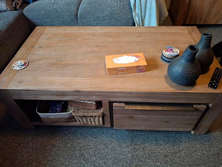Salontafel tafel pronto acaciahout type salzburg, Huis en Inrichting, Tafels | Salontafels, Minder dan 50 cm, 50 tot 100 cm, Rechthoekig