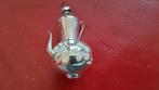 Antiek glazen kerstbal zilveren kerstornament koffiepot., Ophalen of Verzenden