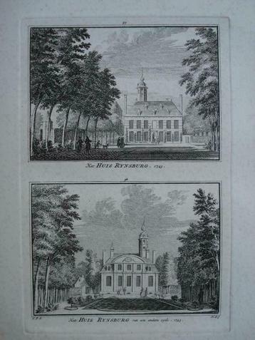 37-38 / Oostkapelle Het Huis Rynsburg Kopergravure 1754 beschikbaar voor biedingen