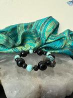 Git jet Chrysocolla turkoois antiek beschermt aura straling, Ophalen of Verzenden, Nieuw, Met edelsteen