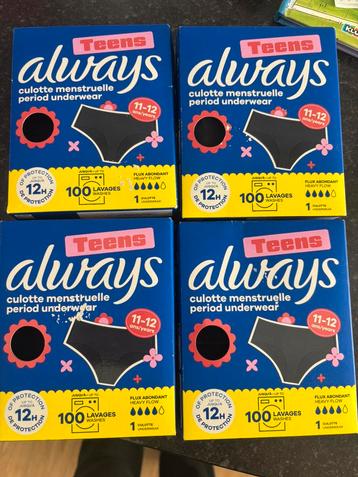 Nieuw! Always teens menstruatie ondergoed slip zwart beschikbaar voor biedingen