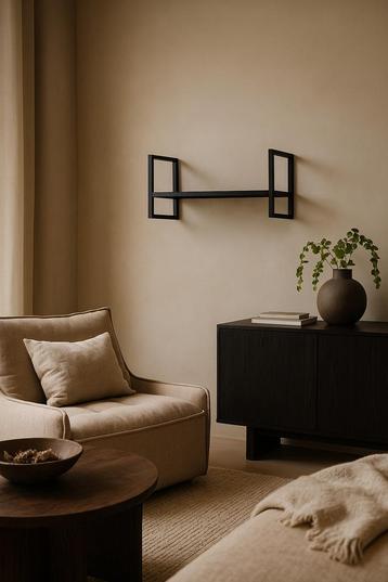 Nieuw zwart metalen wandrek 65 cm – zware kwaliteit beschikbaar voor biedingen