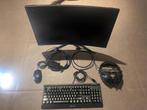 Monitor 27" 180Hz + RGB muis + RGB toetsenbord + headset, Computers en Software, Monitoren, Gaming, Curved, VA, Full HD