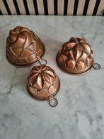 Koperen puddingvormen Set van 3 (of hangers), Antiek en Kunst, Antiek | Keukenbenodigdheden, Ophalen of Verzenden