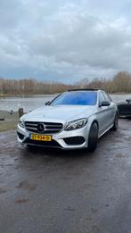 Mercedes C180 AMG Sport Edition |9gTRONIC|PANO|Sfeer|360cam, Origineel Nederlands, Te koop, Zilver of Grijs, 5 stoelen