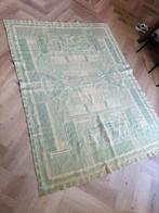 Vintage groen wollen deken retro, Huis en Inrichting, Ophalen of Verzenden, Gebruikt