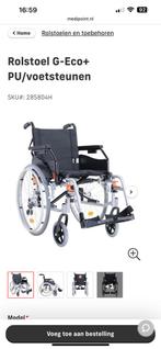 Rolstoel G-Eco+PU/voetsteunen en kussen, Diversen, Rolstoelen, Ophalen, Zo goed als nieuw, Duwrolstoel