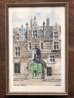 Aquarel van Bergen Op Zoom - Markiezenhof, Antiek en Kunst, Ophalen of Verzenden
