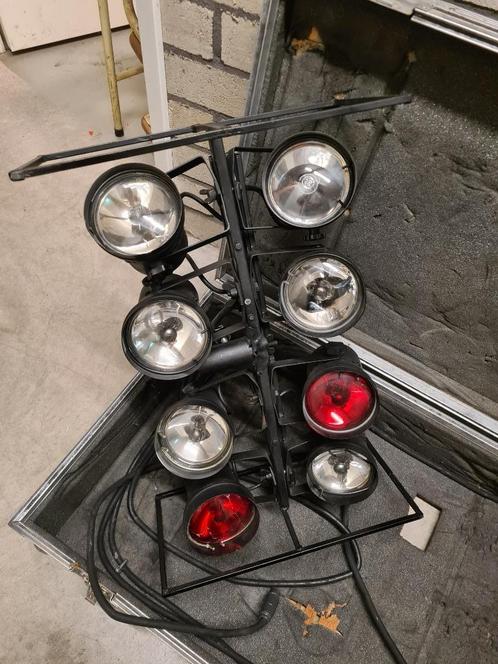 Spotlights licht toren vintage disco lampen met flight case, Huis en Inrichting, Lampen | Spots, Gebruikt, Vloerspot of Grondspot