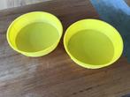 Siliconen bakvorm, rond, geel - 2x, Ophalen of Verzenden, Zo goed als nieuw, Taarten, Bakvorm