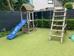 Speelhuisje met glijbaan,schommel en klimtouw, Kinderen en Baby's, Speelgoed | Buiten | Speeltoestellen, Ophalen, Gebruikt, Schommel