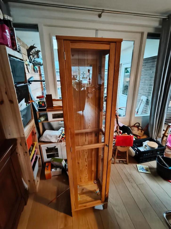 Grenen vitrinekast teab, Huis en Inrichting, Kasten | Vitrinekasten, Gebruikt, 150 tot 200 cm, Minder dan 50 cm, 25 tot 50 cm