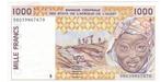 Guinea-Bissau (West Afrikaanse Staten), 1000 Francs, 1998, Postzegels en Munten, Bankbiljetten | Afrika, Los biljet, Ophalen of Verzenden
