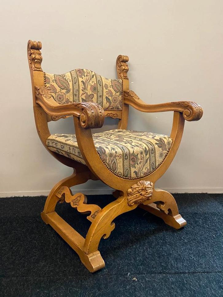 Prachtige vintage brocante antieke dagobert stoel, Antiek en Kunst, Antiek | Meubels | Stoelen en Banken, Ophalen