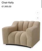 Prachtige Eichholtz Kelly Chair Cascade Sand als nieuw 2x!, Huis en Inrichting, Ophalen, Zo goed als nieuw, 75 tot 100 cm, Stof