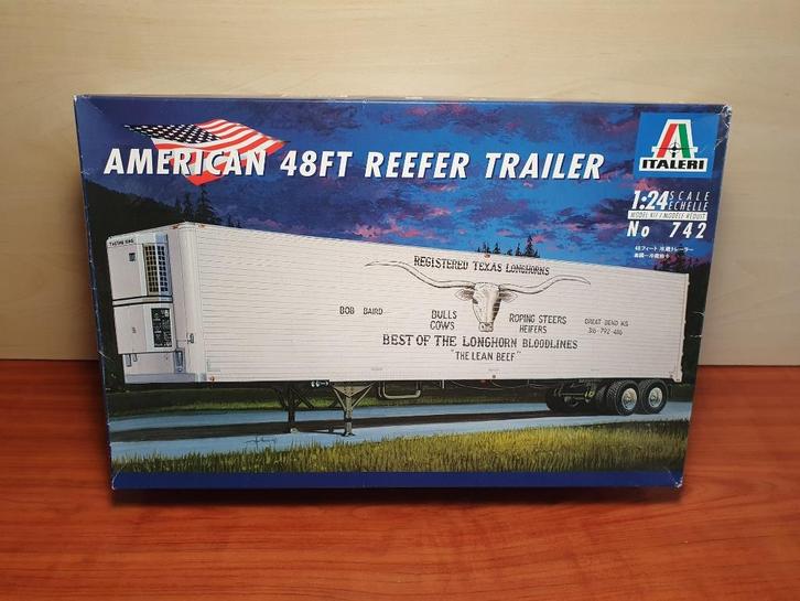 Italeri - American 48 FT Reefer Trailer 1:24, Hobby en Vrije tijd, Modelbouw | Auto's en Voertuigen, Zo goed als nieuw, Truck