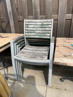Tuinstoelen gebruikt 4 stuks, Tuin en Terras, Tuinstoelen, Ophalen, Gebruikt, Rvs, Stapelbaar