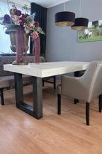 Industriële Eettafel Wit Hout, Ophalen, Nieuw, 50 tot 100 cm, 150 tot 200 cm