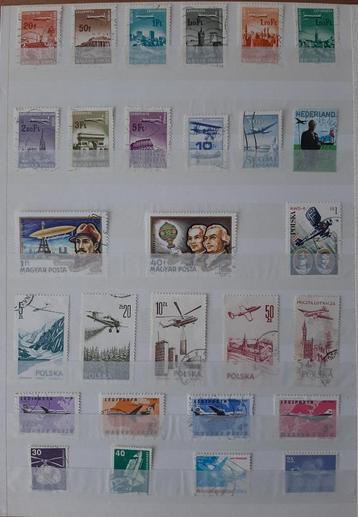 2 Kaarten Postzegels Mooiste Vliegtuigen No. 2 Gestempeld beschikbaar voor biedingen