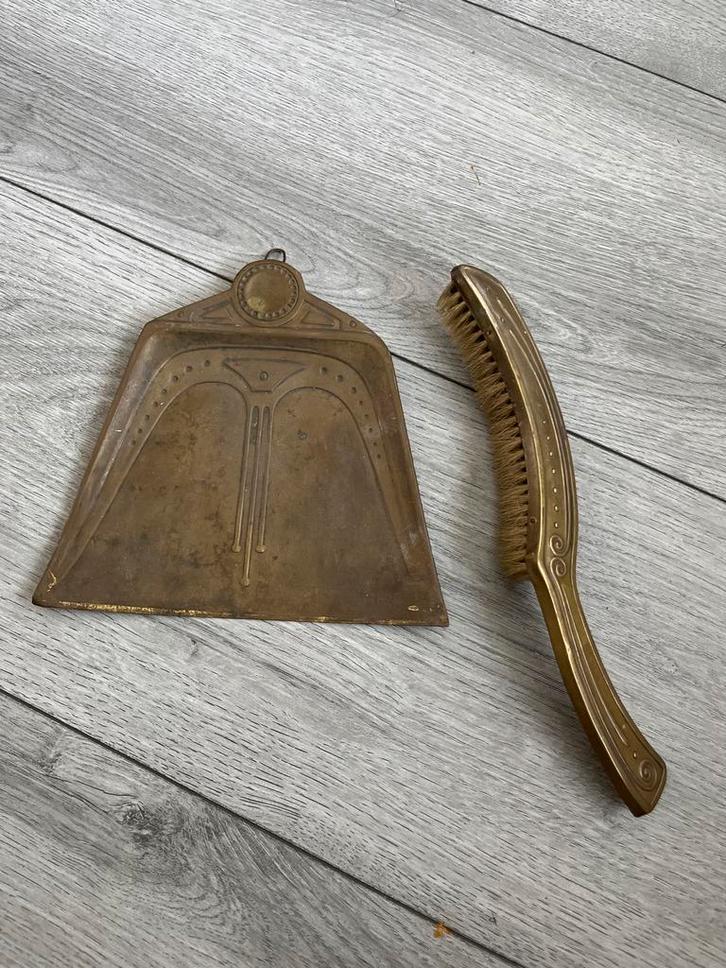 Antieke Koperen Kruimelveger Set Woonaccessoires Decoratie V, Antiek en Kunst, Antiek | Woonaccessoires, Ophalen of Verzenden