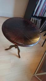 Vintage houten bijzettafel 40cm, Huis en Inrichting, Tafels | Bijzettafels, Ophalen, Gebruikt, Rond, Minder dan 55 cm