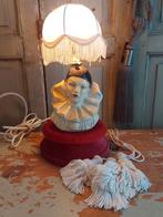 Vintage lamp pierrot , fluweel plateau, 2 x tassel baroque, Antiek en Kunst, Curiosa en Brocante, Ophalen of Verzenden