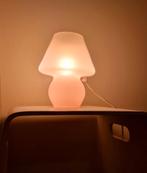 Mushroom glazen tafellamp in licht oud roze mooi en uniek, Ophalen, Minder dan 50 cm, Glas, Vintage modern mushroom design