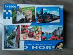 4 puzzels van 1000 stukjes in 1 doos, Hobby en Vrije tijd, Denksport en Puzzels, Ophalen of Verzenden, 500 t/m 1500 stukjes, Gebruikt