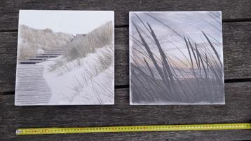 2 fotodrukken op spaanplaat beschikbaar voor biedingen