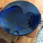 Blauwe Glazen Fruitschaal, Ophalen of Verzenden, Zo goed als nieuw, Glas