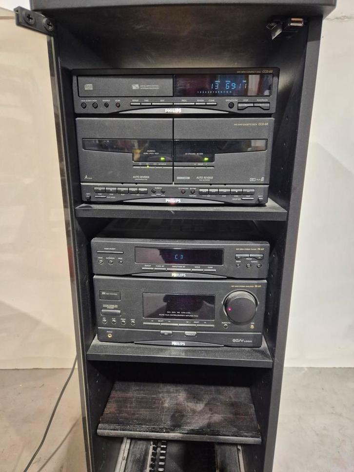 Philips fw 60 stereo toren met kast, Audio, Tv en Foto, Stereo-sets, Philips, Ophalen